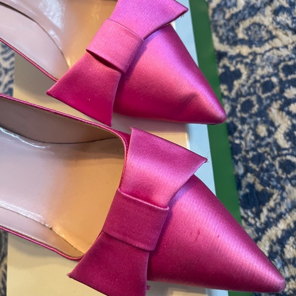 Sold - Kate Spade Pink Satin Bow Pump Sz 10 - Picture 4 of 9
